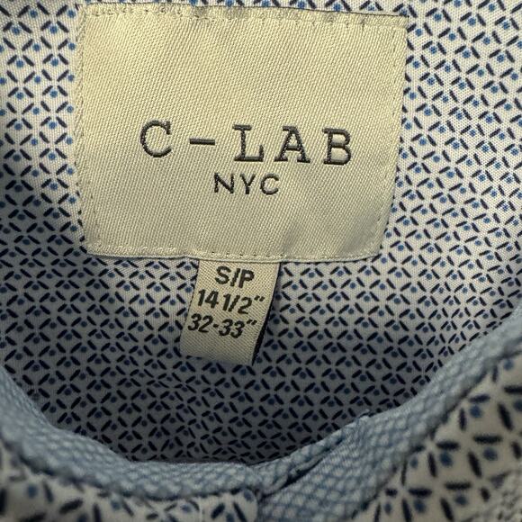 C-Lab NYC Slim Fit Dress Shirt Size Small Preppy Office Formal Comfort Stretch - Picture 5 of 12